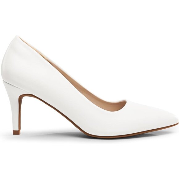 Dream Pairs Women White-pu Faux Leather Kucci Pointed Toe High Heel Pumps Shoes - Picture 2 of 5